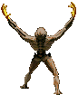 Animated sprite of the Archvile from DOOM casting fire