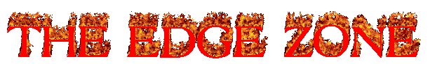 Animated flame text reading 'The Edge Zone'