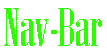 Text animation saying 'Nav-Bar', the text moves left and right
